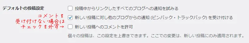 WordPressのコメント拒否設定